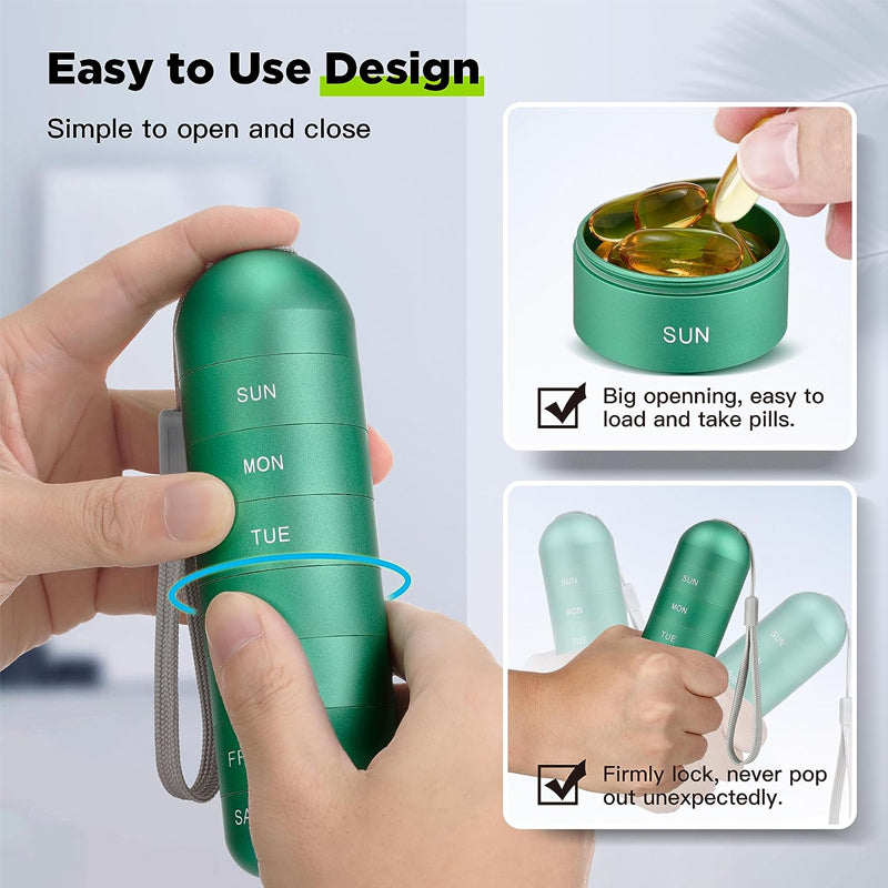 Avelena | 7 Tage Tragbarer Tabletten Organizer Für Reisen
