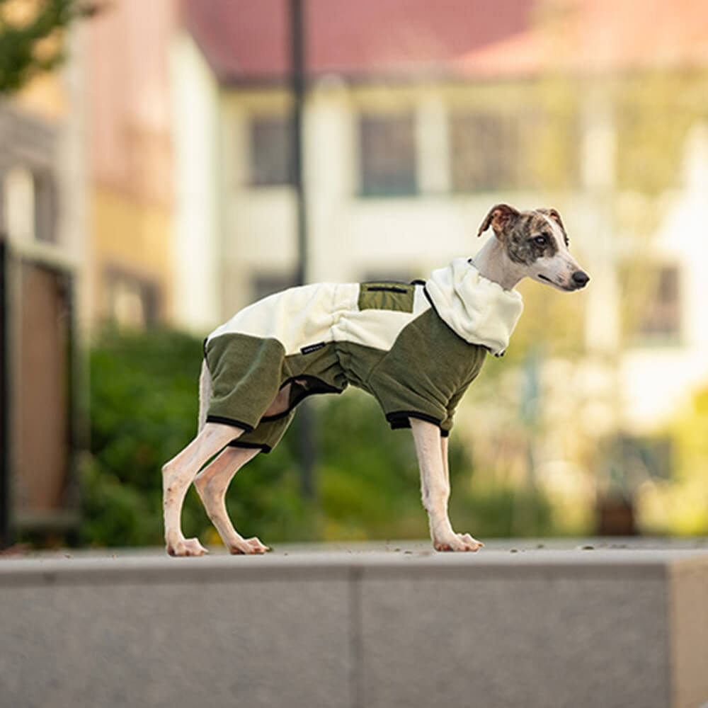 Avelena | Vollständiger Schutz Polar Fleece Hund Overall mit abnehmbarem Kragen
