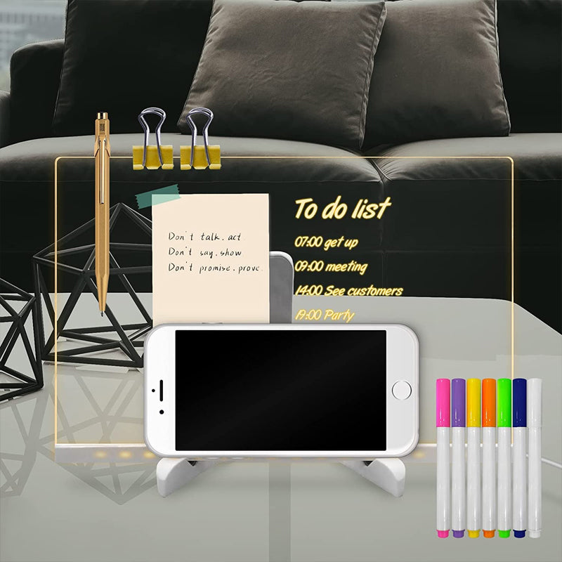 Avelena | Kletshuts Noteboard Led-Lampe Acryl Notiz und Zeichentafel