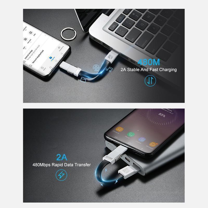 Avelena | 3-In-1 Schlüsselanhänger Daten Synchronisation Lade Kabel