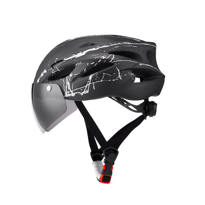 Avelena | Fahrradhelm mit Goggles Visier und Led-Rücklicht