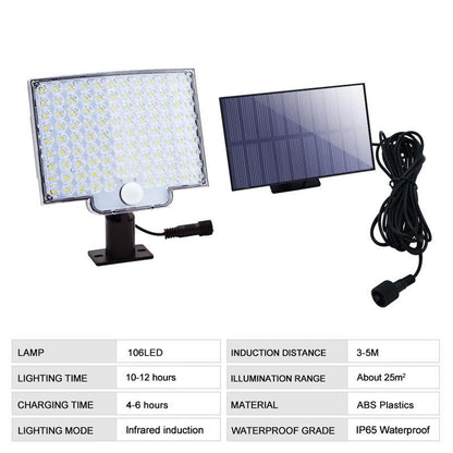 Avelena | 106 LED Solar Außenleuchte mit Bewegungsmelder
