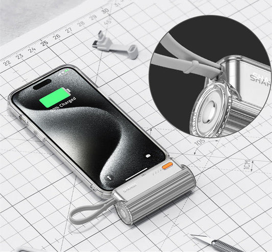 Avelena | 5000mAh Mini-Kapsel integriertes Kabel Power Bank