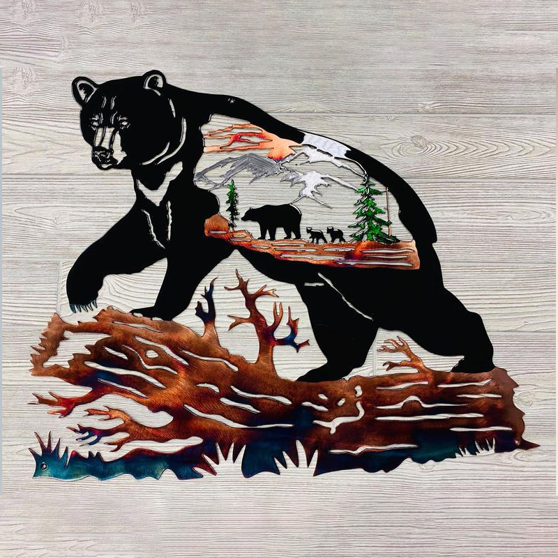 Avelena | Solo Mallard Jagd & Forellenfischen Szene Kreative Metall Wandkunst Handwerk