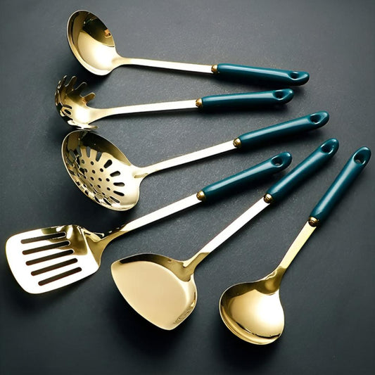 Avelena | Goldenes Edelstahl Besteckset