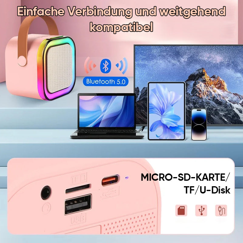 Avelena | Mini-Karaoke-Maschine für Kinder mit drahtlosen Mikrofonen