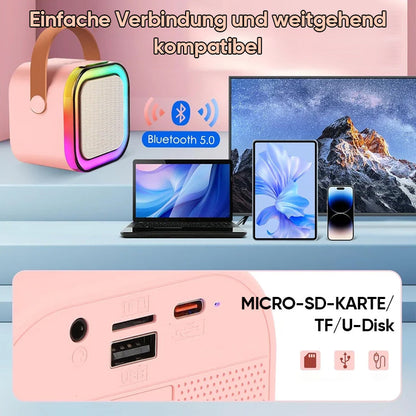 Avelena | Mini-Karaoke-Maschine für Kinder mit drahtlosen Mikrofonen