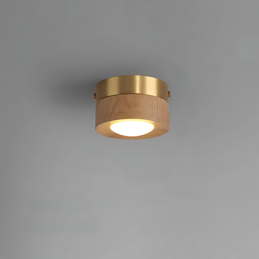 Avelena | Walnuss-Deckenlampe mit LED-Strahler