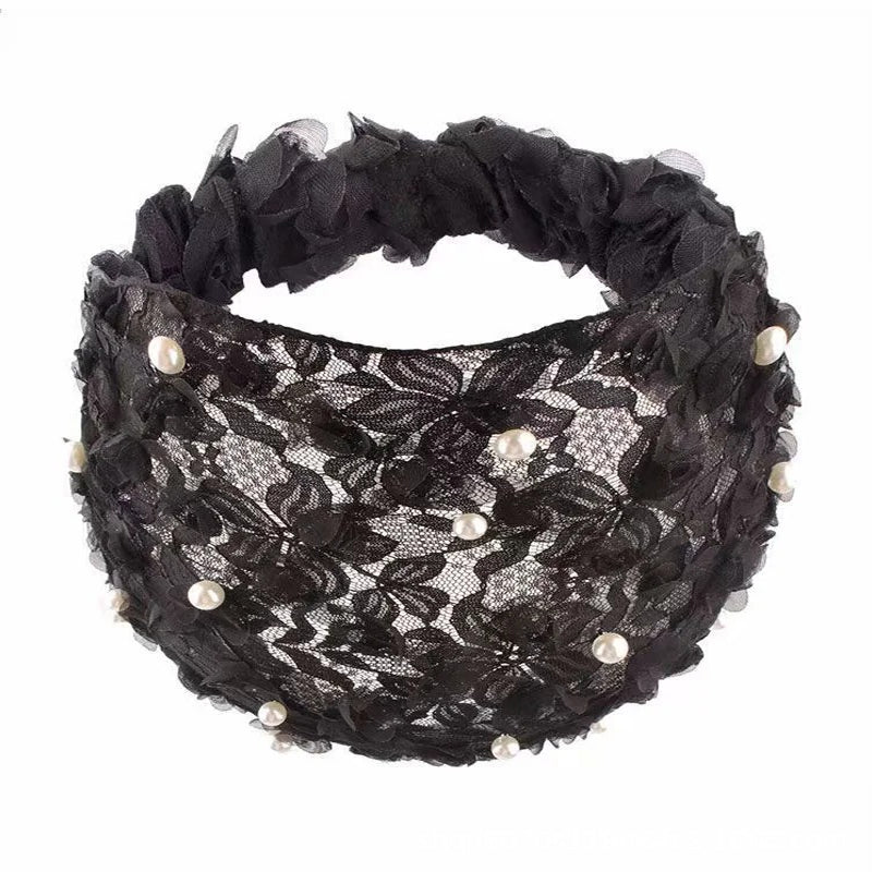 Avelena | Gehäkelte Perlen Bandana Elastisches Stirnband