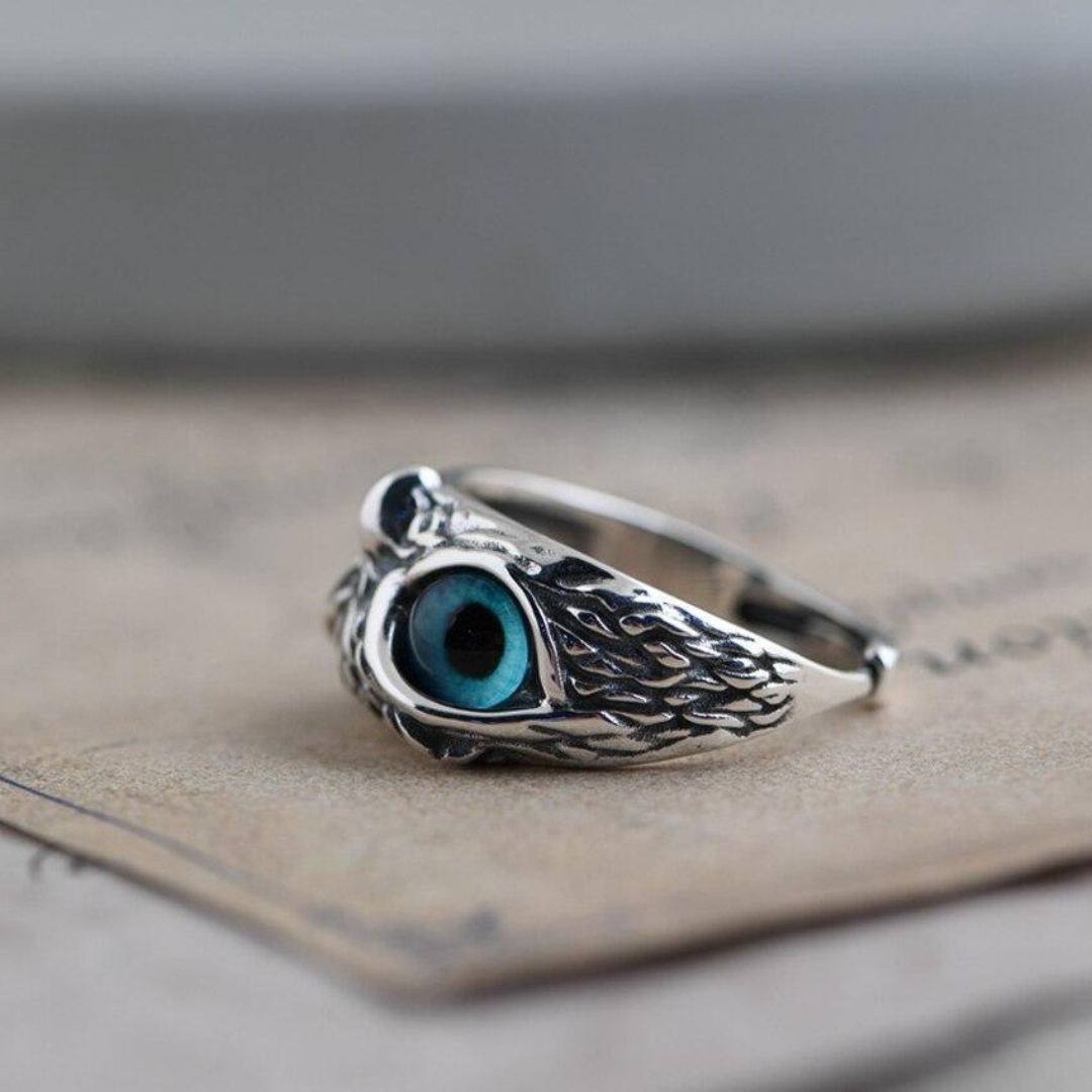 Avelena | Silber Opal Eule Charm Ring Ophelia