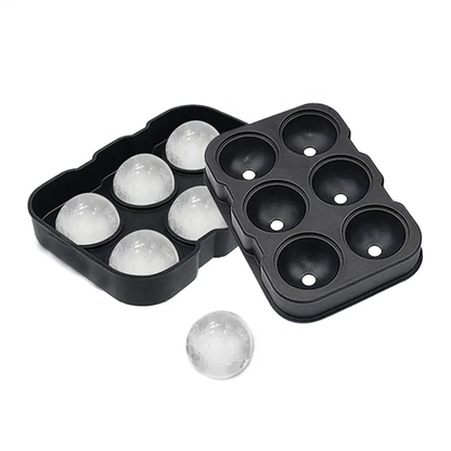 Avelena | Umweltfreundliche, ungiftige Lebensmittelqualität Silikon 6 Kugeln runde Eiswürfelform Eisball Silikon-Eiswürfel mit Deckel