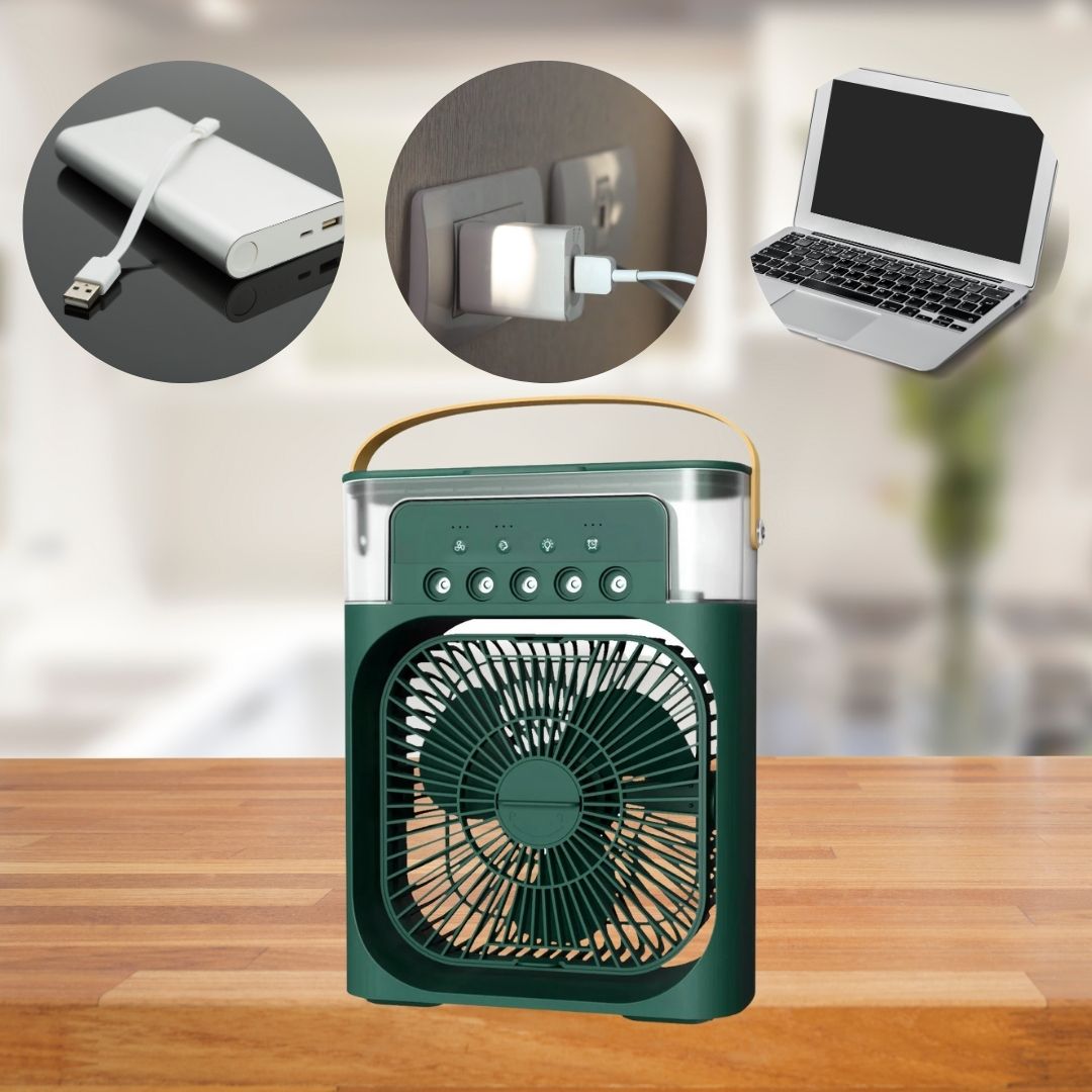 Avelena | 3-in-1 Luftkühler Luftbefeuchter | Tragbar, einstellbare Ventilatorgeschwindigkeiten & ideal für Schlafzimmer, Büros & kleine Räume