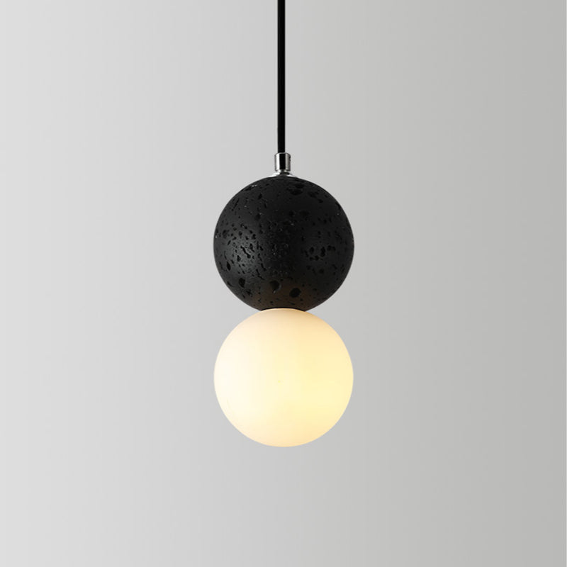 Avelena | Valentina Moderne Ball LED Pendelleuchten Schwarz Weiß Glas