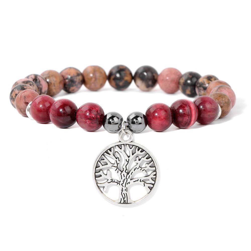 Avelena | Mila Armband mit Natürlichen Kristallen und Lebensbaum Design