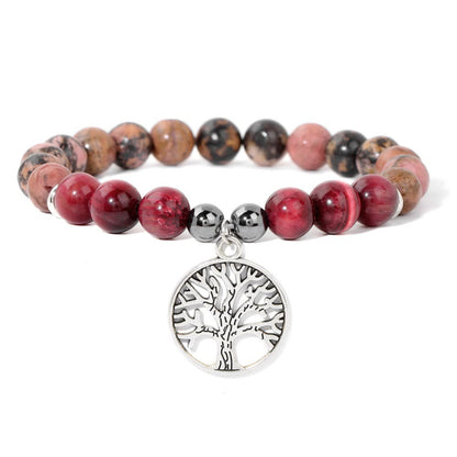 Avelena | Mila Armband mit Natürlichen Kristallen und Lebensbaum Design