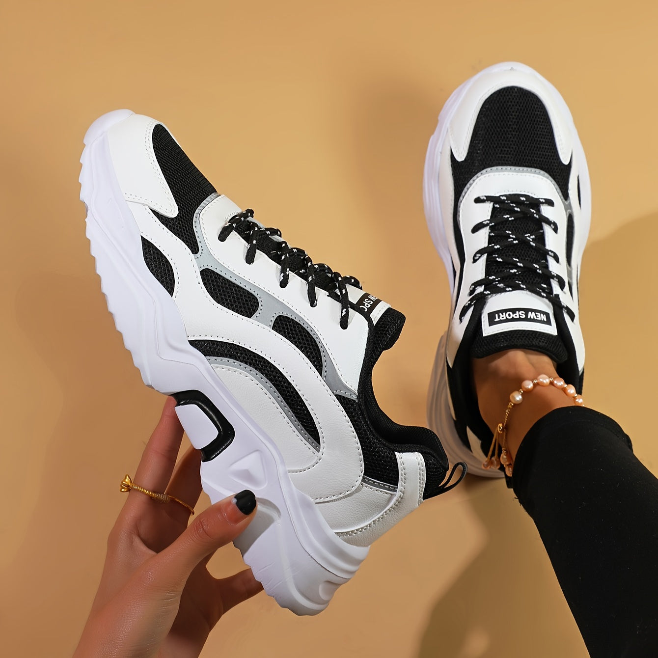 Avelena Modische Plattform-Chunky Sneakers für Damen | Perfekt für den Alltag