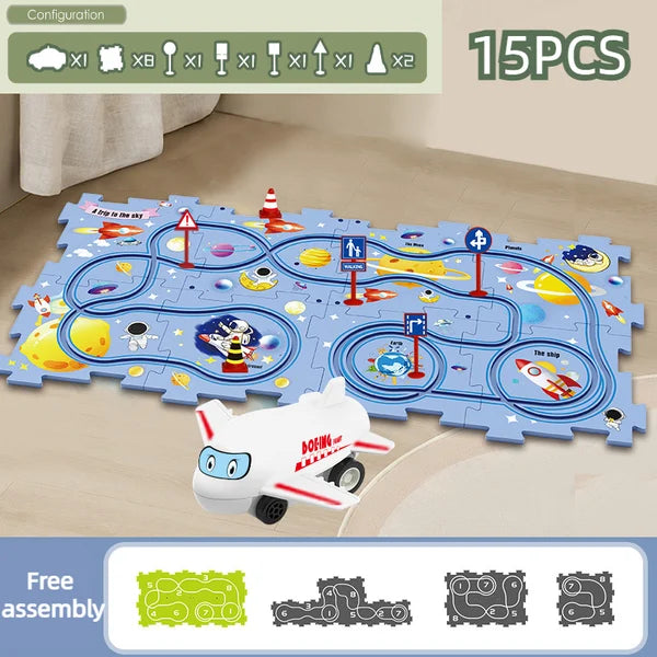 Avelena | Kinder Lern Puzzle Strecke Auto Spielset