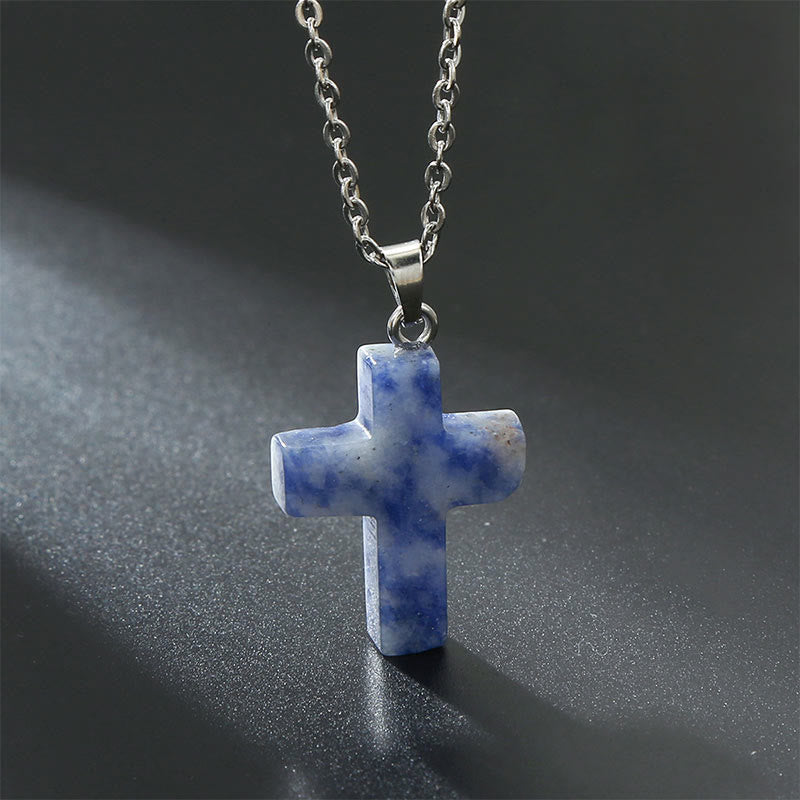 Avelena | Natürliche Edelsteine Kreuz Halskette Eine Spirituelle Schmuckerfahrung