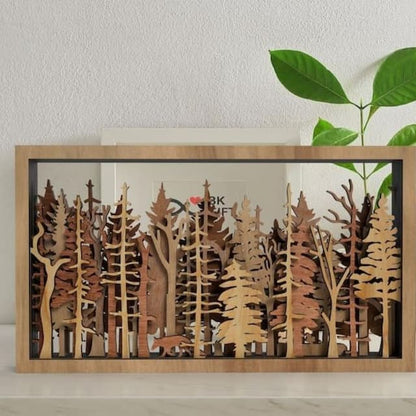 Avelena | Wanddeko - WoodForrest 3D - Verzauberndes Waldszene - Fuchs & Baumschatten