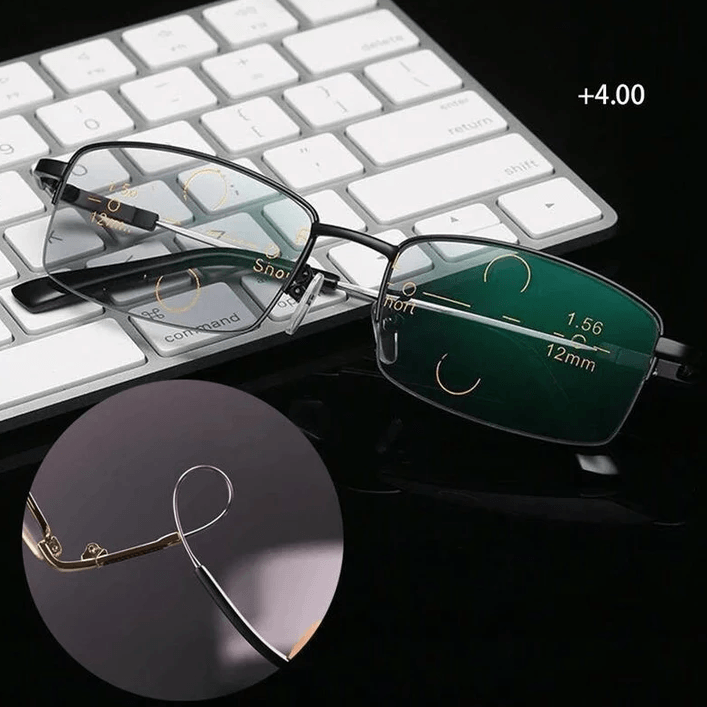 Avelena | Titanprogressive Fern- und Nahbereich Dual-Use Lesebrille
