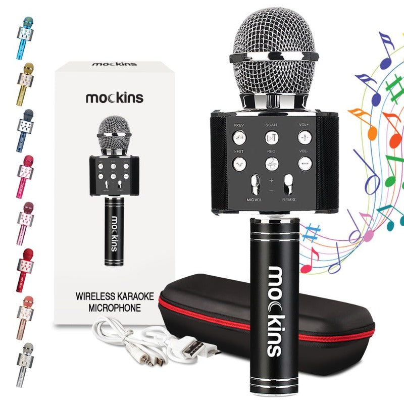 Avelena | Tragbares Karaoke-Mikrofon - Mikrofon mit integriertem Bluetooth-Lautsprecher - Kompatibel mit IOS- und Android-Geräten