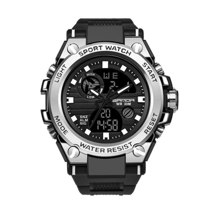 Avelena | Sportliche Dual-Display Mode Multifunktionale wasserdichte leuchtende Herrenarmbanduhr