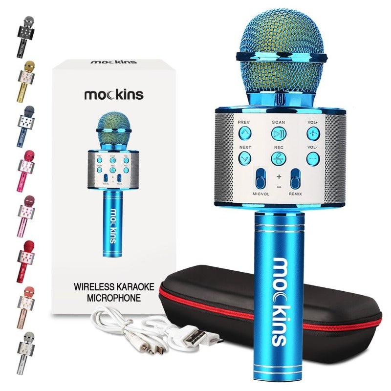 Avelena | Tragbares Karaoke-Mikrofon - Mikrofon mit integriertem Bluetooth-Lautsprecher - Kompatibel mit IOS- und Android-Geräten