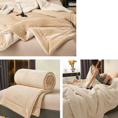 Avelena | Einfarbige dicke doppelseitige Samt-Würfeldecke