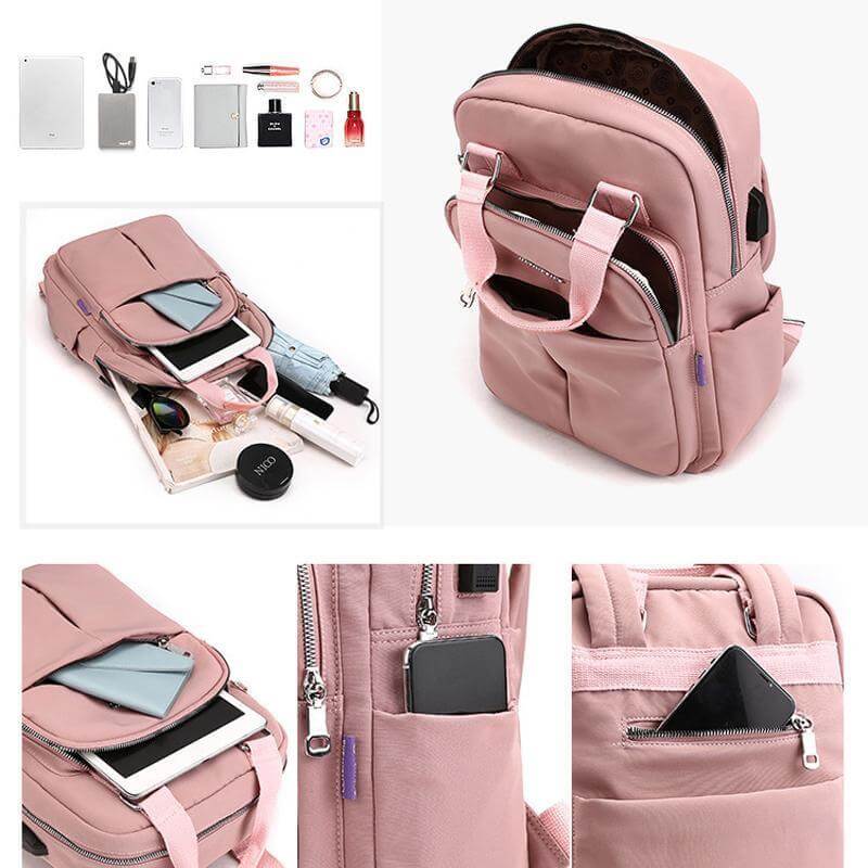 Avelena | Wasserdichter Multifunktions-Rucksack – Robuste Reise-, Arbeits- und Schul-Tasche mit USB-Ladeanschluss