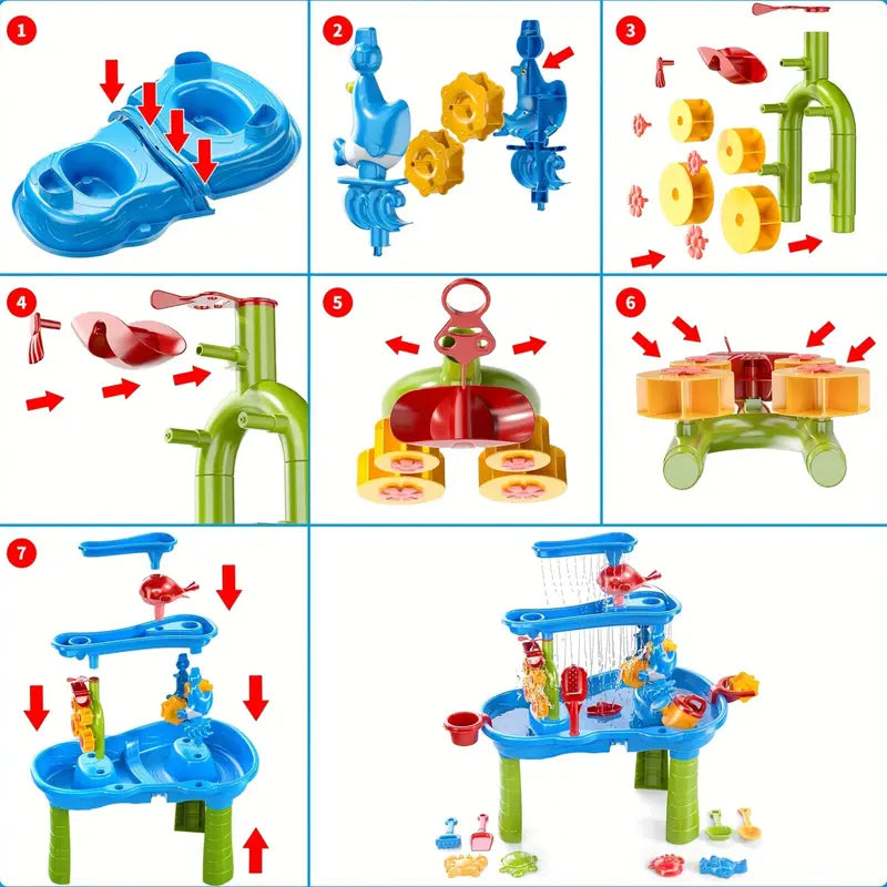Avelena | 3-Layer Sand- und Wassertisch | Spaßiges und lehrreiches Spielset für Kinder im Alter von 1–5