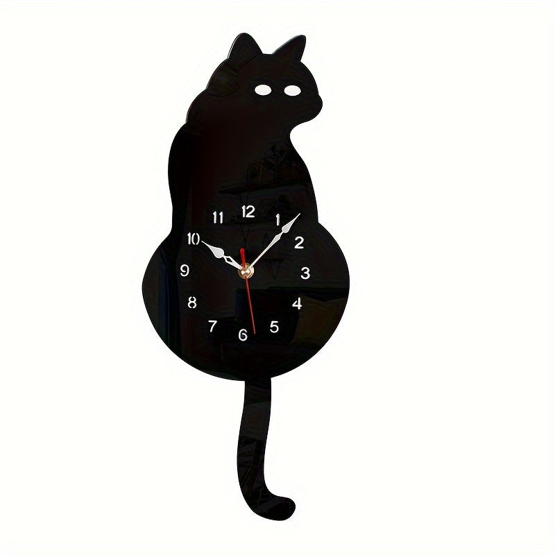 Avelena | Uhr Stil Schwingenschwanz Katze Wanddekoration