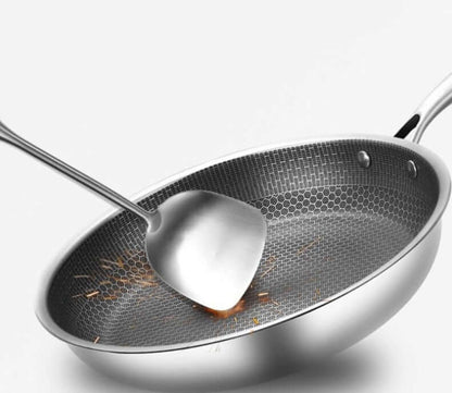 Avelena | Kratzfeste Edelstahlpfanne mit Antihaftbeschichtung 28Cm