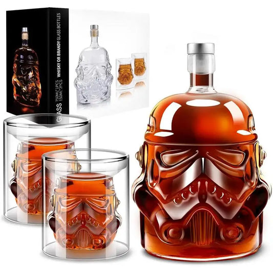 Avelena | 3 Stück kreative Whiskykaraffe mit 2 Gläsern Barutensil