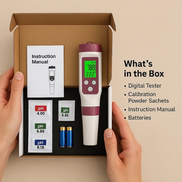 Avelena | Digitaler Pooltester – Messgerät für pH und Chlor zur einfachen pH-Messung im Poolwasser