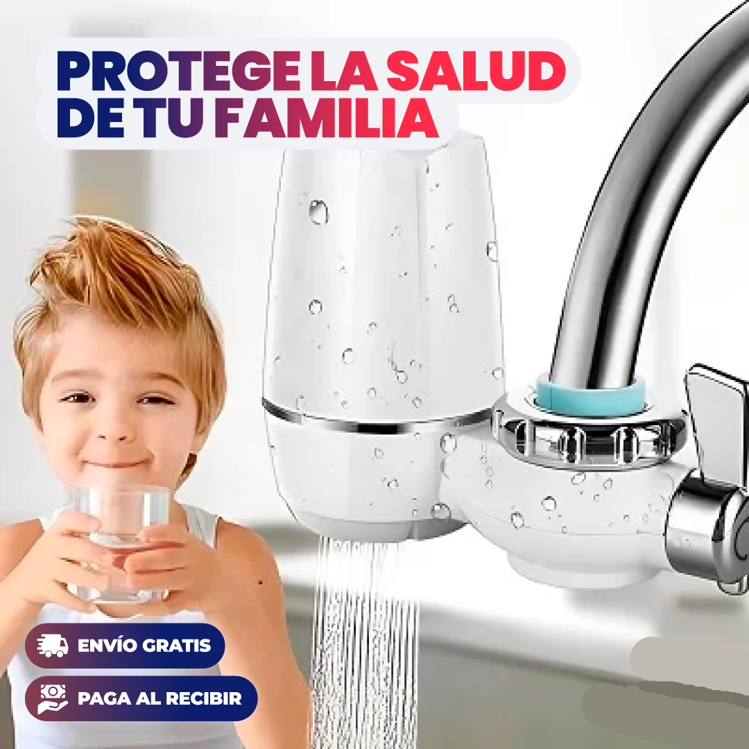 Avelena | Wasserhahnfilter | 7-stufige Filtration | Wiederverwendbare Keramikkartusche | Für Standardarmaturen