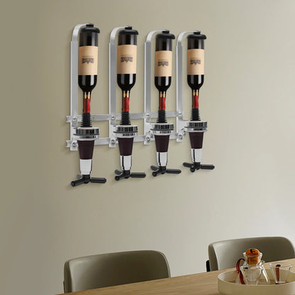 Avelena | 4-Kopf-Silber-Weinflaschenregal Wandmontiert Flaschenhalter Bar-Zubehör