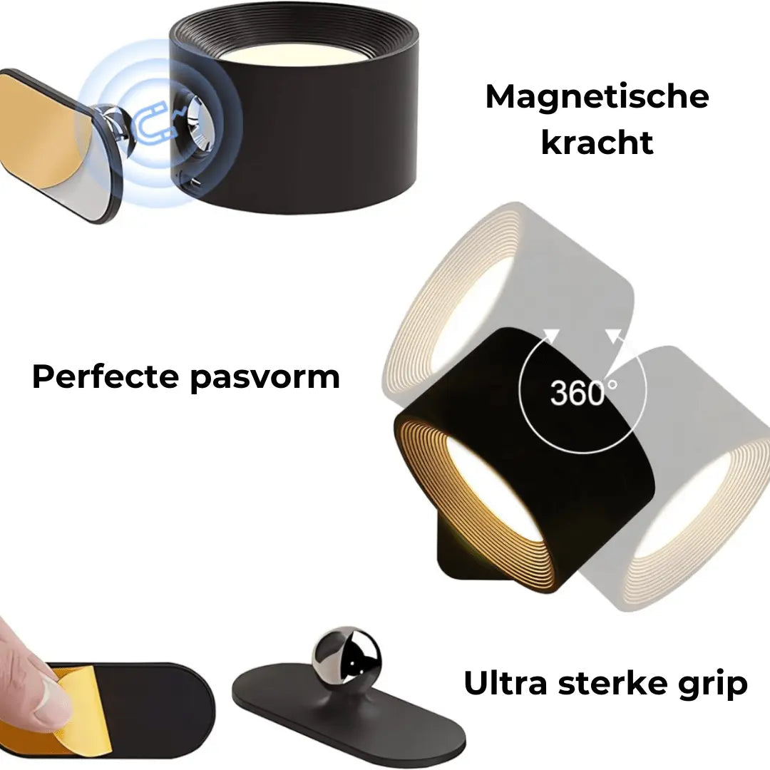 Avelena | Wandlampe Wiederaufladbar Kabellos 360°