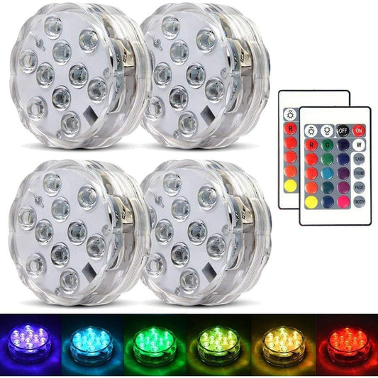 Avelena | 4-Pack: Dekorative wasserdichte batteriebetriebenen LED-Leuchten - 16 wechselnde Farben