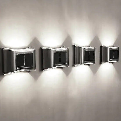 Avelena | 4-teilige: Solar Außen 6 LED Waterproof Wandlichter