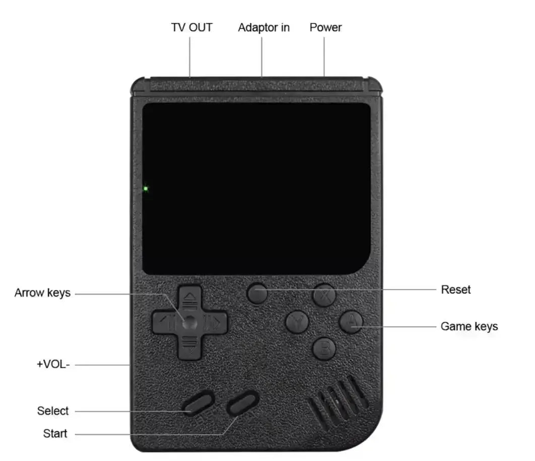 Avelena | 400 In 1 Retro Games Gameboy Konsole mit 400 Nostalgischen Spielen Handheld