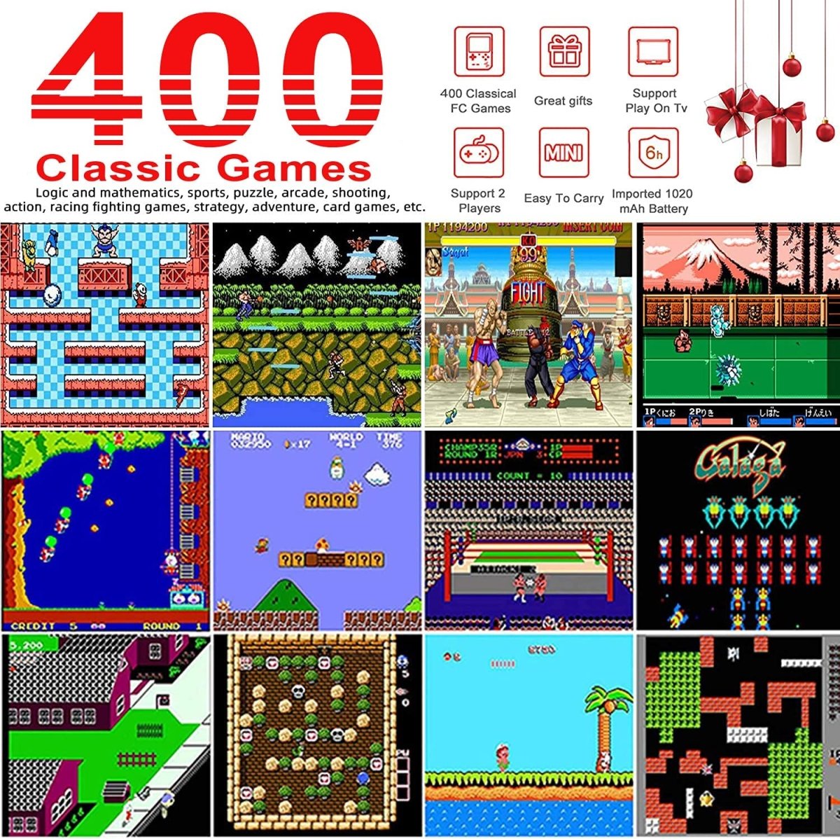 Avelena | 400 In 1 Tragbare Video Handheld Retro-Spielkonsole Geschenk für Kinder