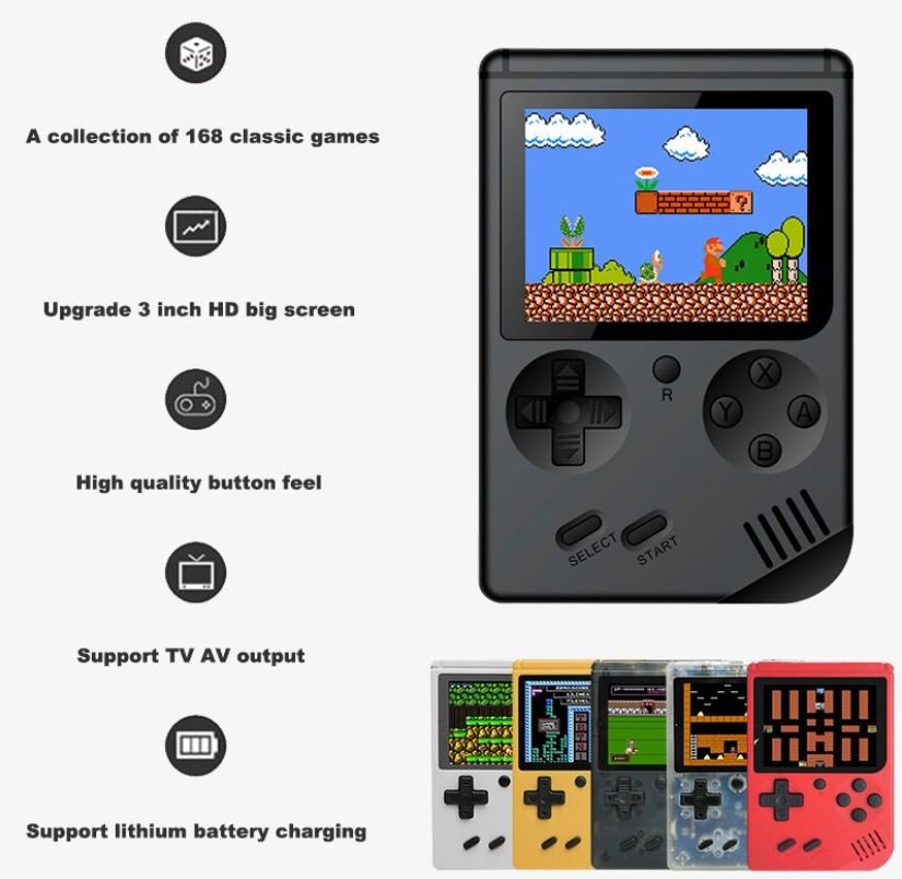 Avelena | 400 In 1 Tragbare Video Handheld Retro-Spielkonsole Geschenk für Kinder