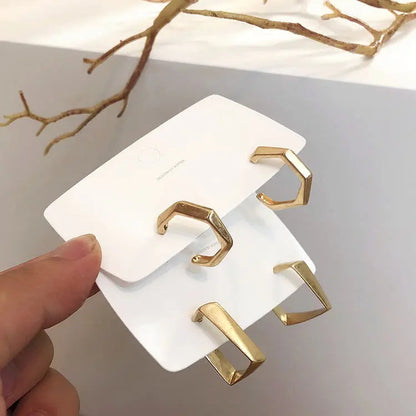 Avelena | Damen Kreis Hoop Goldene Metall Ohrringe