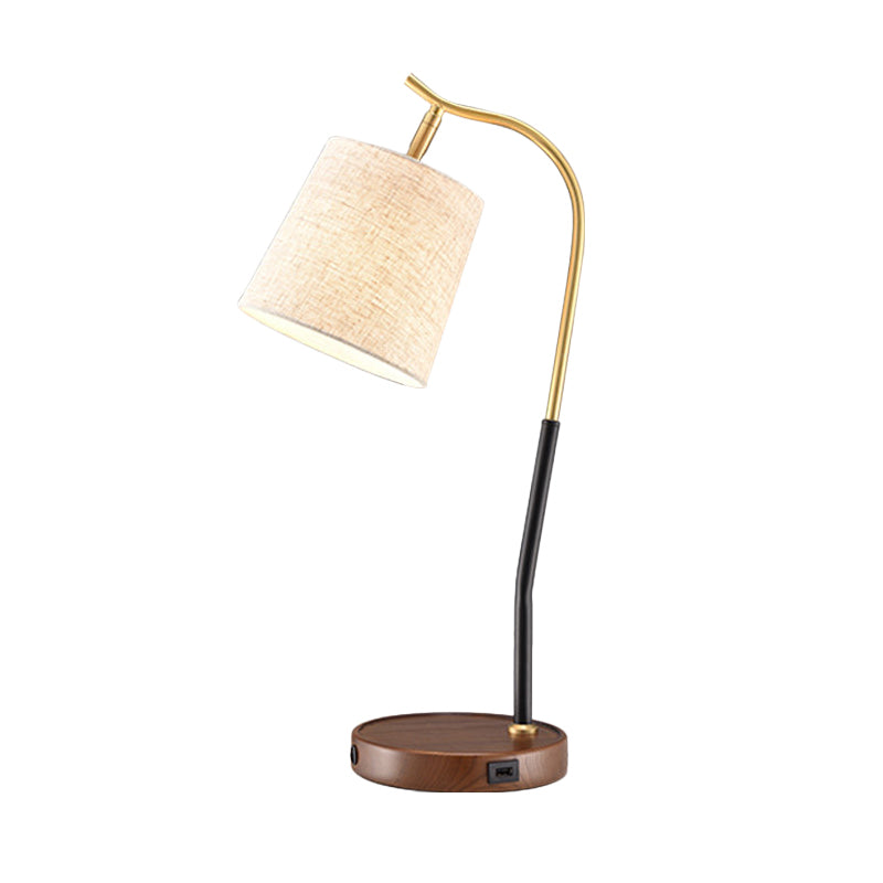 Avelena | Flare Stoff Aufgabenbeleuchtung Modernismus 1 Glühbirne Rot Braun/Beige Leselampe für Wohnzimmer