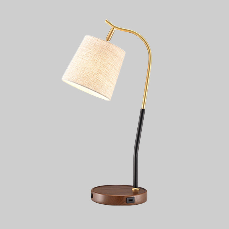 Avelena | Flare Stoff Aufgabenbeleuchtung Modernismus 1 Glühbirne Rot Braun/Beige Leselampe für Wohnzimmer