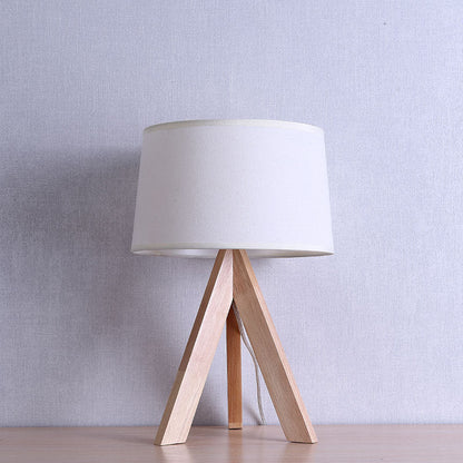 Avelena | Modernismus Tapered Drum Nachttischlampe Stoff 1 Kopf Lese Buch Licht In Weiß
