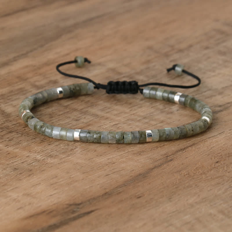 Avelena | Geflochtenes Armband mit 2,4 Mm Natursteinrollen Seraphina