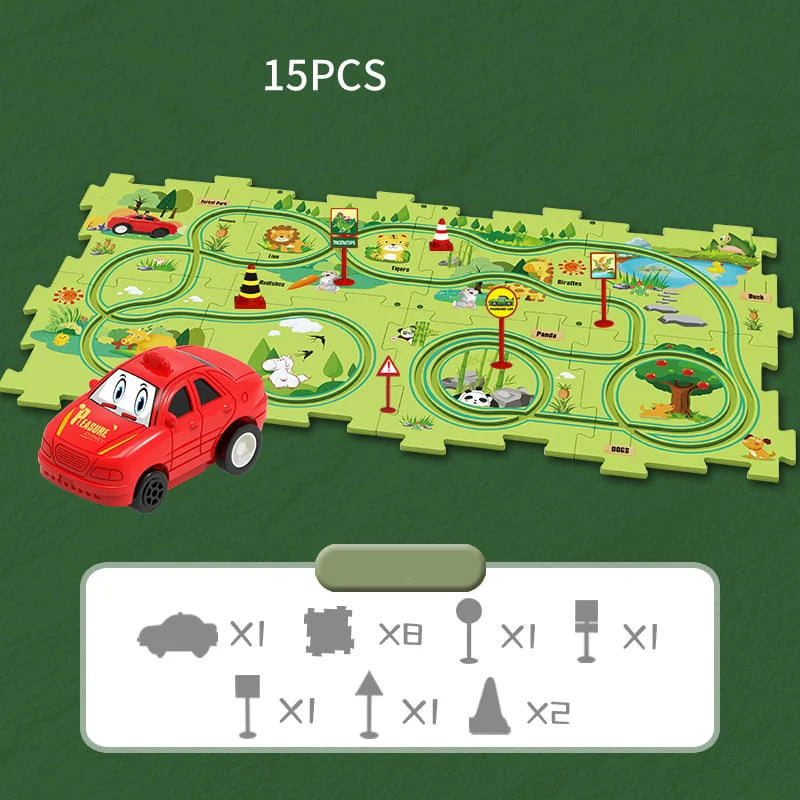 Avelena | Kinder Bildungs-Puzzle Spur Auto Spielset
