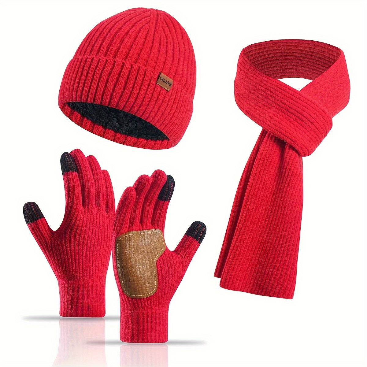 Avelena | Winter Komfort Set – Strickmütze, Schal und Handschuhe für Unisex