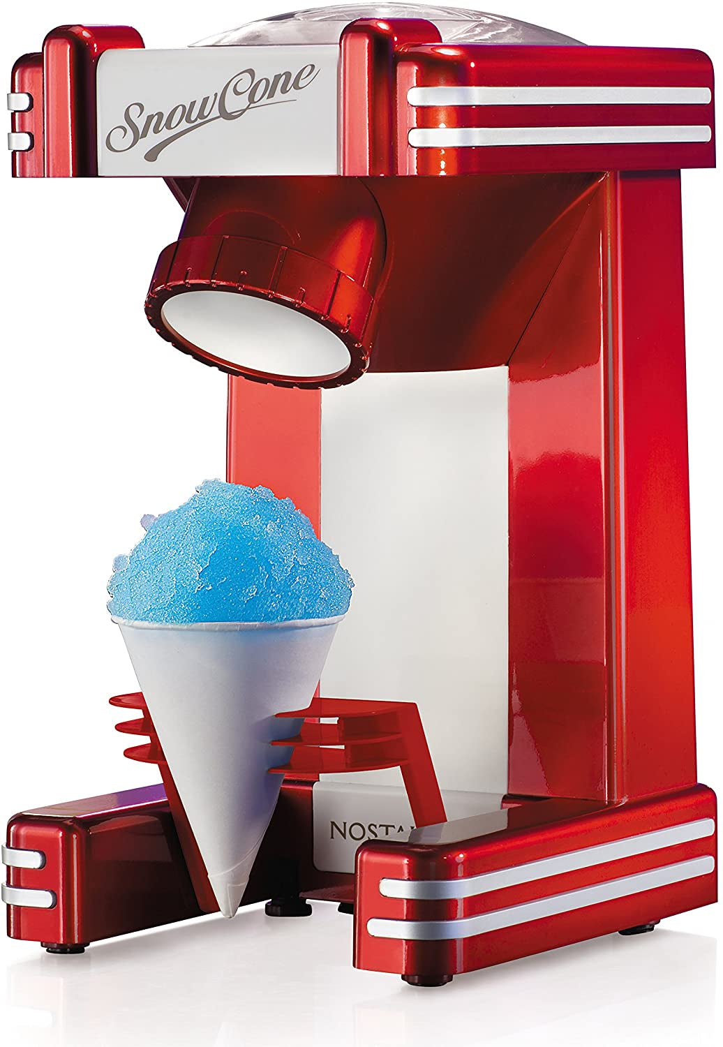 Avelena | Elektrische Hawaiian Tisch Snow Cone Maschine, Raspel Eis Maschine Inklusive 1 Wiederverwendbarem Plastikbecher Und Eisformen, Weiß/Grün